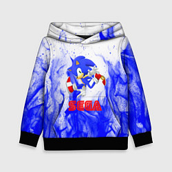 Толстовка-худи детская Sonic flame blue, цвет: 3D-черный
