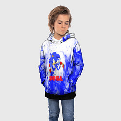 Толстовка-худи детская Sonic flame blue, цвет: 3D-черный — фото 2