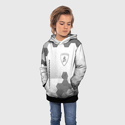 Толстовка-худи детская Lamborghini - white gradient вертикально, цвет: 3D-черный — фото 2