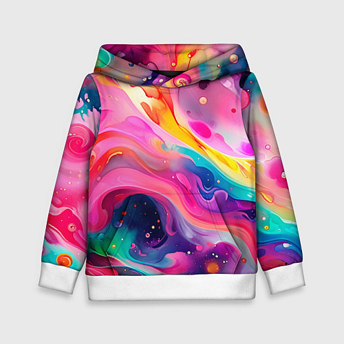 Детская толстовка Акварельный узор / 3D-Белый – фото 1