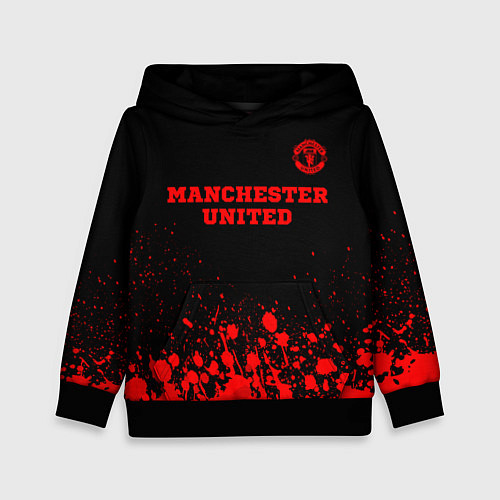 Детская толстовка Manchester United - red gradient посередине / 3D-Черный – фото 1