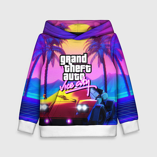 Детская толстовка Vice city retro wave Lambo / 3D-Белый – фото 1