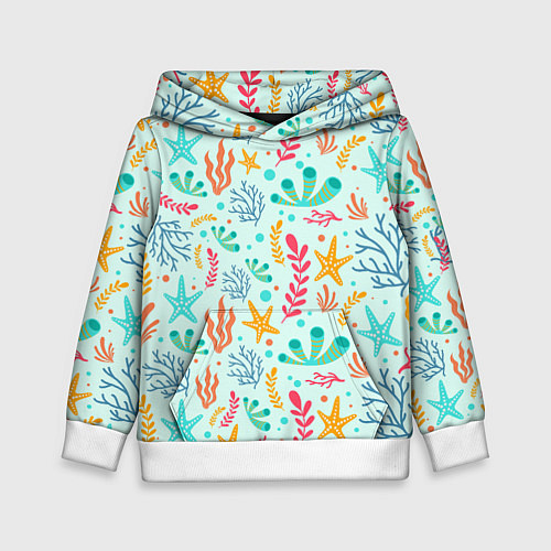 Детская толстовка Абстракция коралловый фон / 3D-Белый – фото 1
