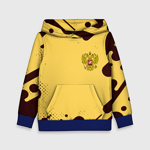 Детская толстовка Герб РФ текстура ретро / 3D-Синий – фото 1