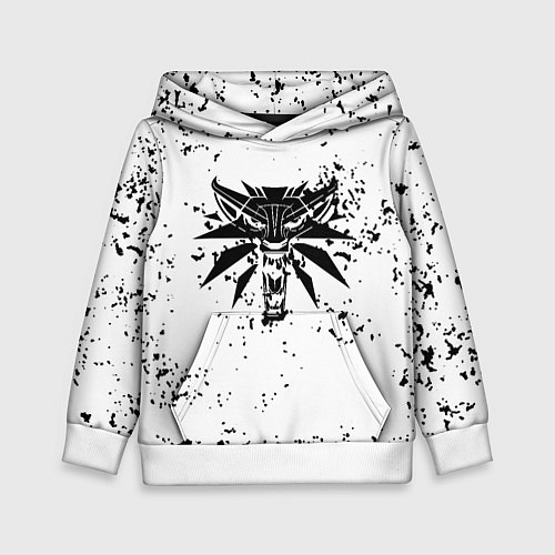 Детская толстовка Ведьмак краски лого / 3D-Белый – фото 1