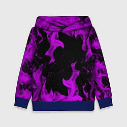 Толстовка-худи детская Неоновый огонь текстура, цвет: 3D-синий