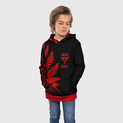 Толстовка-худи детская Последние из нас лого и узор красный, цвет: 3D-красный — фото 2