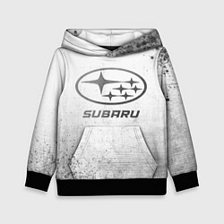 Толстовка-худи детская Subaru - white gradient, цвет: 3D-черный