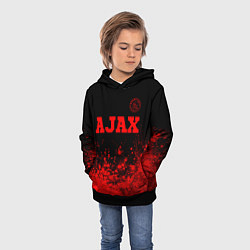 Толстовка-худи детская Ajax - red gradient посередине, цвет: 3D-черный — фото 2