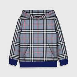Толстовка-худи детская Стильная клетка - шотландская, цвет: 3D-синий