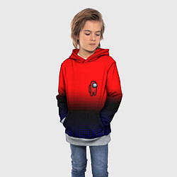 Толстовка-худи детская Among us geometry gradient, цвет: 3D-меланж — фото 2
