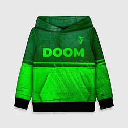 Толстовка-худи детская Doom - green gradient посередине, цвет: 3D-черный