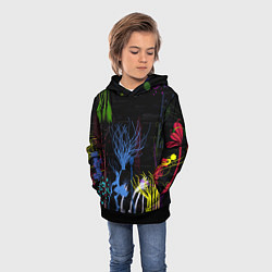 Толстовка-худи детская Неоновый сюреализм, цвет: 3D-черный — фото 2