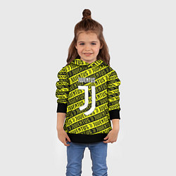 Толстовка-худи детская Juventus pattern fc, цвет: 3D-черный — фото 2