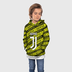 Толстовка-худи детская Juventus pattern fc, цвет: 3D-белый — фото 2