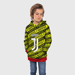 Толстовка-худи детская Juventus pattern fc, цвет: 3D-красный — фото 2