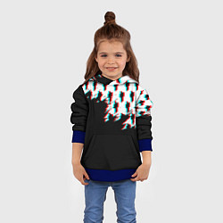 Толстовка-худи детская Billie Eilish pattern glitch, цвет: 3D-синий — фото 2