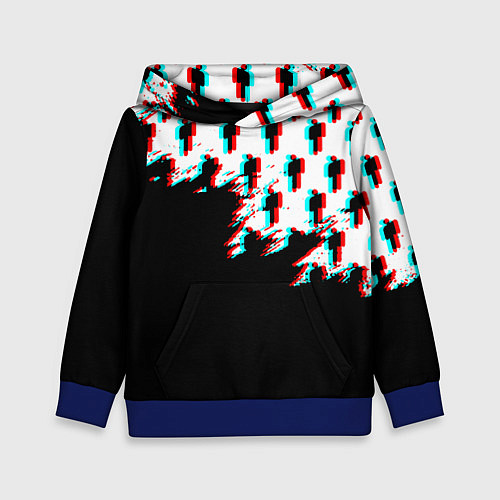 Детская толстовка Billie Eilish pattern glitch / 3D-Синий – фото 1