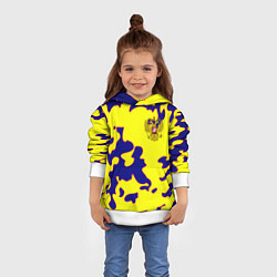 Толстовка-худи детская Российская империя камуфляж желтый, цвет: 3D-белый — фото 2