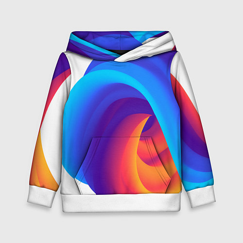 Детская толстовка Неоновые волны абстракция / 3D-Белый – фото 1