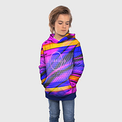 Толстовка-худи детская Starfield geometry game, цвет: 3D-синий — фото 2