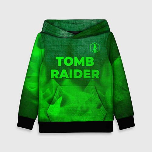 Детская толстовка Tomb Raider - green gradient посередине / 3D-Черный – фото 1