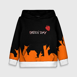 Толстовка-худи детская Green day rock, цвет: 3D-белый