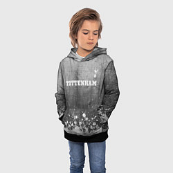 Толстовка-худи детская Tottenham - grey gradient посередине, цвет: 3D-черный — фото 2