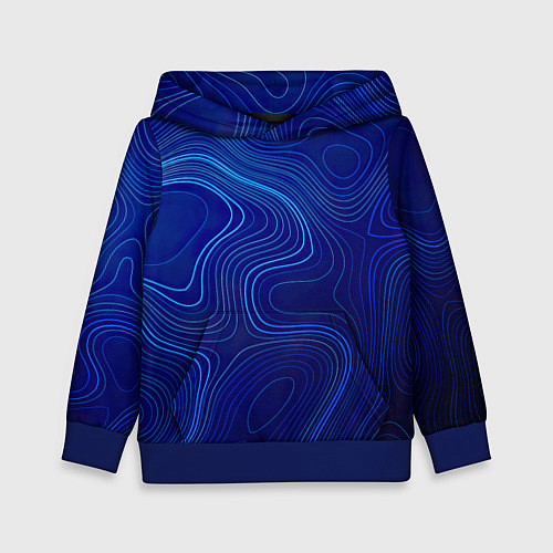Детская толстовка Синяя топография / 3D-Синий – фото 1