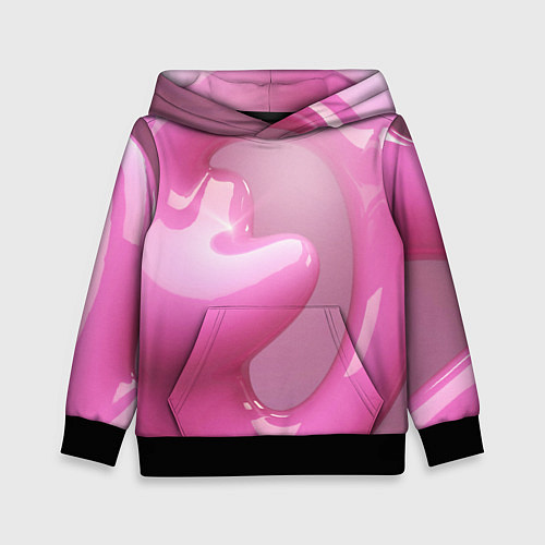 Детская толстовка Розовые краски абстракция / 3D-Черный – фото 1