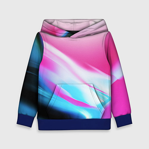 Детская толстовка Неоновые краски градиент / 3D-Синий – фото 1