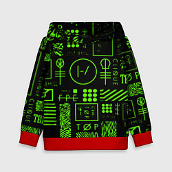 Толстовка-худи детская Twenty one pilots neon, цвет: 3D-красный