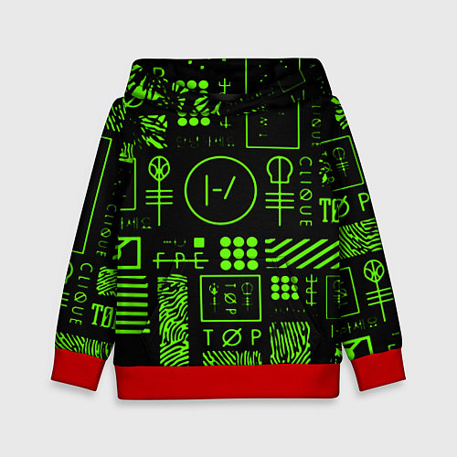Детская толстовка Twenty one pilots neon / 3D-Красный – фото 1
