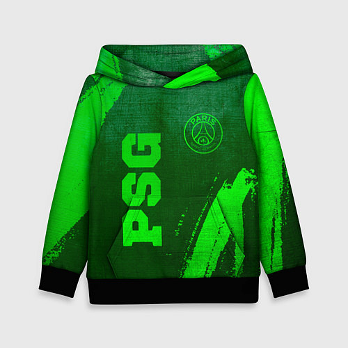 Детская толстовка PSG - green gradient вертикально / 3D-Черный – фото 1