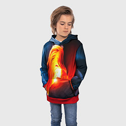 Толстовка-худи детская Абстракция разлом, цвет: 3D-красный — фото 2