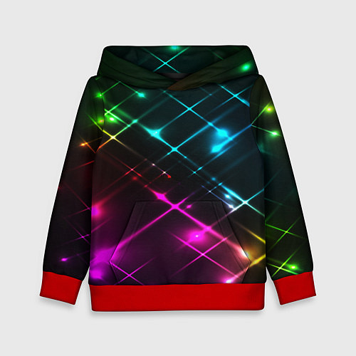 Детская толстовка Неоновый свет абстракция / 3D-Красный – фото 1