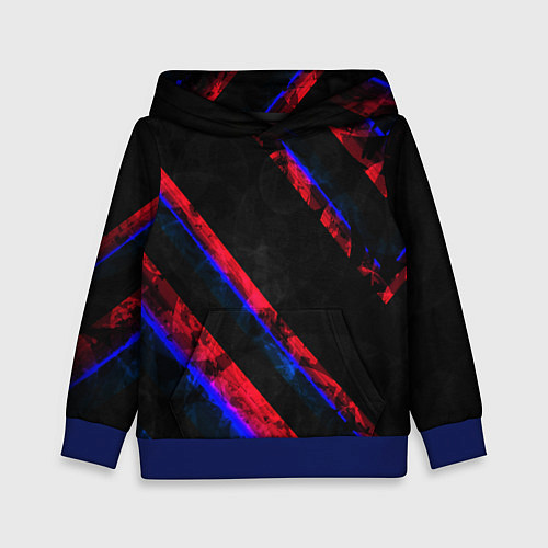Детская толстовка Неоновые штрихи геометрия / 3D-Синий – фото 1
