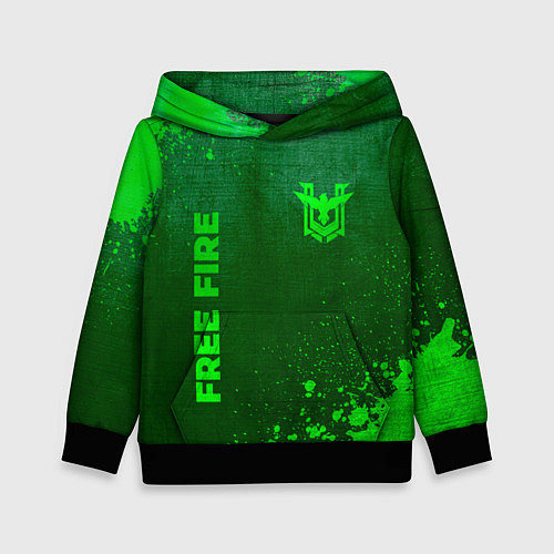 Детская толстовка Free Fire - green gradient вертикально / 3D-Черный – фото 1