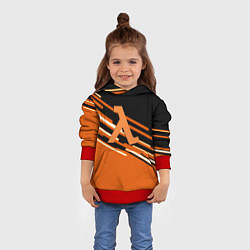 Толстовка-худи детская Half life полосы, цвет: 3D-красный — фото 2