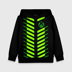 Толстовка-худи детская Xbox green line, цвет: 3D-черный