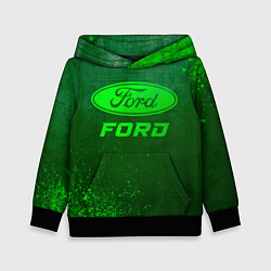 Толстовка-худи детская Ford - green gradient, цвет: 3D-черный