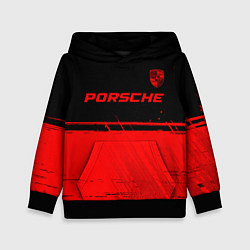 Толстовка-худи детская Porsche - red gradient посередине, цвет: 3D-черный