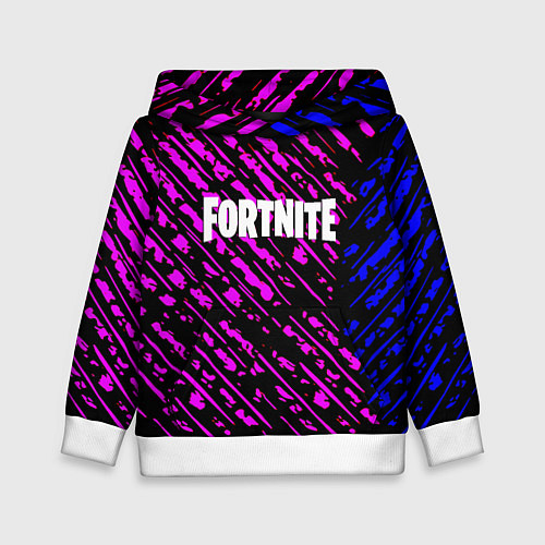 Детская толстовка Фортнайт полосы неоновые / 3D-Белый – фото 1