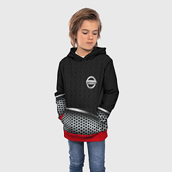 Толстовка-худи детская Nissan carbon auto, цвет: 3D-красный — фото 2