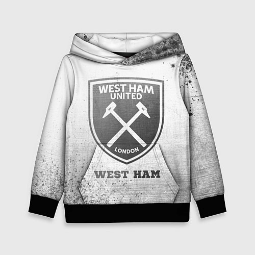 Детская толстовка West Ham - white gradient / 3D-Черный – фото 1