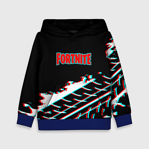 Детская толстовка Fortnite краски глитч / 3D-Синий – фото 1
