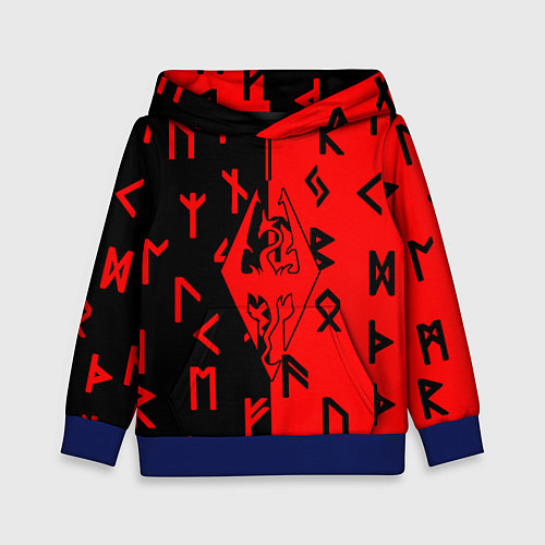 Детская толстовка Скайрим руны / 3D-Синий – фото 1