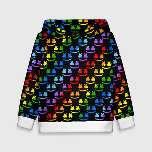 Детская толстовка Marshmello pattern neon / 3D-Белый – фото 1