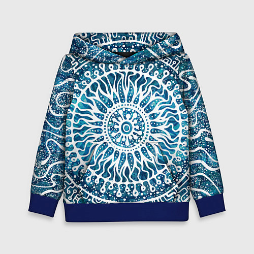 Детская толстовка Зимний шаманский бубен / 3D-Синий – фото 1