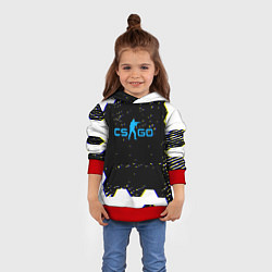 Толстовка-худи детская CS соты абстракция, цвет: 3D-красный — фото 2